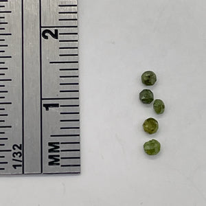 Parrot Green Diamond Faceted Beads | 0.26cts | 2.5x1.5mm to 2.2x1.7mm | 5 Beads|