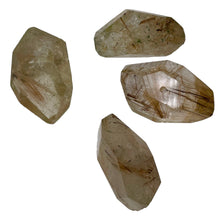 Load image into Gallery viewer, Rutilated Quartz Faceted Nugget Beads| 26x15 to25x12mm | Clear, Gold | 4 Beads |