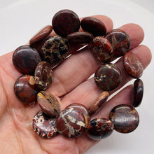 Load image into Gallery viewer, Red Brecciated Jasper 20mm Coin Bead Strand 109568