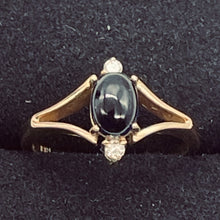 Load image into Gallery viewer, Indicolite Tourmaline Diamond 14K Gold Oval Ring | Size 7 | Blue | 1 Ring |