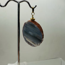 Load image into Gallery viewer, Blue Chalcedony Druzy Circe's Cave 14K Gold Filled Pendant | 1 3/4"Long |