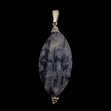 Load image into Gallery viewer, Mookaite Speckled Sterling Silver Marquise Pendant | 2 1/4" Long| Purplish Gray|