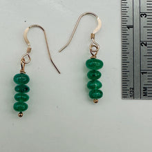 Load image into Gallery viewer, Emerald AAA Gemstone Earrings with 14K Rose Gold Filled Findings| 1" Long "