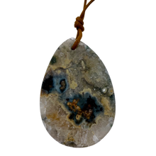 Load image into Gallery viewer, Druzy Ocean Jasper Pendant Teardrop | 50x34x9mm | Crystal Green | 1 Bead