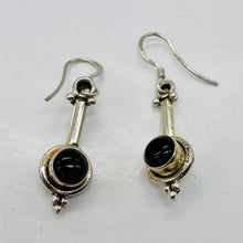 Load image into Gallery viewer, Stellar! Black Onyx Sterling Silver Drop/Dangle Earrings | 1 1/2" Long |
