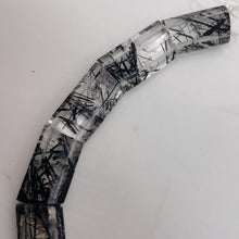 Load image into Gallery viewer, Tourmalinated Double Drilled Quartz 16" Strand | 23x15x7mm| Clear, Black| 20 Bds