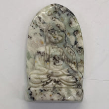 Load image into Gallery viewer, Harmony Stone Jade Buddha Pendant Bead | 50x30mm | Green White | 1 Pendant Bead|