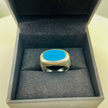 Load image into Gallery viewer, Turquoise Sterling Silver Oval Ring | Size 8 | Blue | 1 Ring |
