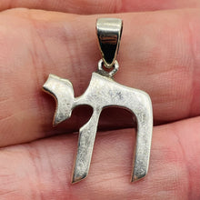 Load image into Gallery viewer, Chai Sterling Silver Alphabet Charm Pendant | 1" Long | Silver | 1 Charm |