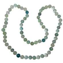 Load image into Gallery viewer, Fluorite 10mm Bead Necklace Knotted on Silk | 28" long | Green | 67 Beads |