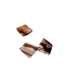 Load image into Gallery viewer, 3 Wild Exotic Zebra Jasper Twist Square Focal Beads 8905