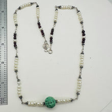 Load image into Gallery viewer, Designer Original Ruby Jade Pearl Sterling Silver 20 inch Necklace