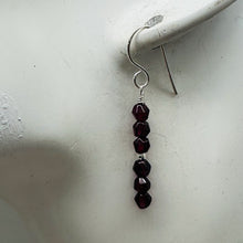 Load image into Gallery viewer, Sparkling Red Garnet & 925 Sterling Silver Dangle Earrings | 1 1/2"Long |