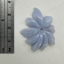 Load image into Gallery viewer, Chalcedony 18ct Hand Carved Flower Pendant | 30x26x4mm | Blue | 1 Pendant Bead |