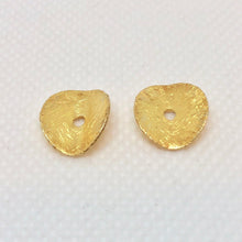 Load image into Gallery viewer, 2 Designer Brushed 22K Vermeil Wavy Disc Beads 9089