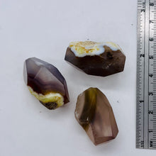 Load image into Gallery viewer, Chrysocolla Agate Faceted Free Form 3 Beads| 30x17 to 28x15mm | Lavender Clear |