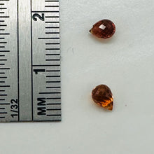 Load image into Gallery viewer, Padparadscha Faceted Sapphire Beads | 0.51cts | Orange | Briolette | 2 ea |