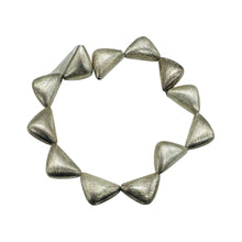 Load image into Gallery viewer, Designer Brushed Sterling Silver Triangle 2 Gram Bead | 17.5x11x8mm | 2 beads |