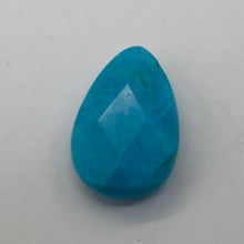 Load image into Gallery viewer, 1 Faceted Turquoise Pear Briolette Bead | 18x12x5.5mm | Blue | 7410
