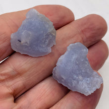 Load image into Gallery viewer, Blue Chalcedony 22g Druzy Nugget Beads| 26x24x18 to 25x22x22mm | Blue | 2 Beads|