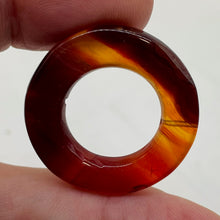 Load image into Gallery viewer, Carnelian Agate Picture Frame Circle | 31x5mm | Dark Orange White | 1 Bead |