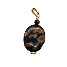 Load image into Gallery viewer, Natural Poppy Ocean Jasper 14K Gold Filled Pendant | Pink, Black | 1 1/4"}