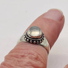 Load image into Gallery viewer, Moonstone Cat's Eye Sterling Silver Oval Ring | Size 5.5 | Clear | 1 Ring |