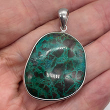 Load image into Gallery viewer, Chrysocolla Sterling Silver Oval Pendant | 2" Long | Blue, Green | 1 Pendant |