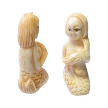 Load image into Gallery viewer, Grace Carved Seated Mermaid Waterbuffalo Bone Bead | 32x18x10mm | 1 Bead |