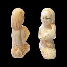 Load image into Gallery viewer, Grace Carved Seated Mermaid Waterbuffalo Bone Bead | 32x18x10mm | 1 Bead |