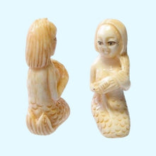 Load image into Gallery viewer, Grace Carved Seated Mermaid Waterbuffalo Bone Bead | 32x18x10mm | 1 Bead |