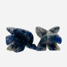 Load image into Gallery viewer, 2 Soaring Carved Sodalite Eagle Beads | 18x18x7mm | Blue white