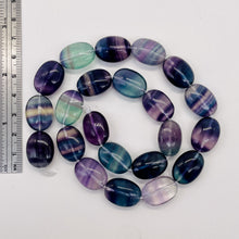 Load image into Gallery viewer, Natural AAA Fluorite 16" Strand | 18x13x9 | Oval | Purple Blue Green| 22 Beads |