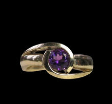 Load image into Gallery viewer, Dynamic Purple Amethyst in Solid 14Kt White Gold Ring Size 3 3/4 9982Au