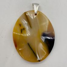 Load image into Gallery viewer, Mustard Mookaite Oval Sterling Silver Pendant | 50mm | Beige Brown |
