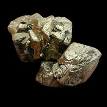 Load image into Gallery viewer, Pyrite Crystal Nugget Beads | 21x17x12mm to 19x14x14mm | Silver Gold | 2 Beads |