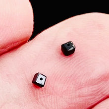 Load image into Gallery viewer, 2 Natural Black 0.06cts Diamond Cube Beads 8954B