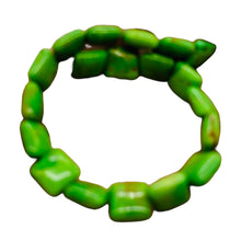 Load image into Gallery viewer, Turquoise AAA Square Bead Half Strand | 10x10x5mm| Green, Gold, Brown| 19 Beads|