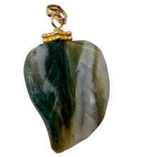 Load image into Gallery viewer, Ocean Jasper Carved Autumn Leaf Bead 14K Gold Filled Pendant | 1 3/4" Long |