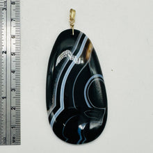Load image into Gallery viewer, Stunning! Black and White Sardonyx 14Kgf Wire Wrap Pendant | 2 3/4 Inch Long |