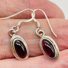 Load image into Gallery viewer, Fabulous Red Garnet Sterling Silver Drop/Dangle Earrings! | 1" Long |