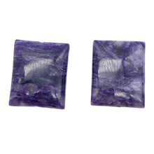 Load image into Gallery viewer, 75cts of Rare Rectangular Pillow Charoite Beads | 2 Beads | 24x20x9mm | 10871C