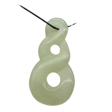 Load image into Gallery viewer, Carved Serpentine Infinity Pendant with Simple Black Cord 10821N