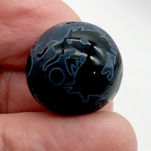 Load image into Gallery viewer, 1 Etched Dragon Phoenix Sardonyx 20mm Bead 10277 | 20mm | Black and White