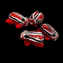 Load image into Gallery viewer, Frog Lampwork Glass Jumping Frog Beads | 17x12x9mm | Scarlet Red | 4 Beads |