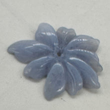 Load image into Gallery viewer, Chalcedony 18ct Hand Carved Flower Pendant | 30x26x4mm | Blue | 1 Pendant Bead |