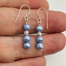 Load image into Gallery viewer, Baby Blue AAA Freshwater Pearl Sterling Silver Earrings | 1 1/4" Long |