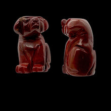 Load image into Gallery viewer, Faithful 2 Brecciated Jasper Hand Carved Dog Beads | 22x15x15mm | Red