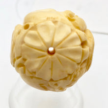 Load image into Gallery viewer, Chinese Zodiac Year of the Tiger Bone Bead | 30mm | Cream | Round |1 Bd |