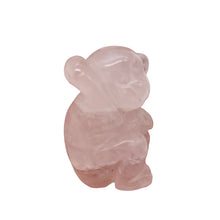Load image into Gallery viewer, Adorable 1 Carved Rose Quartz Monkey Animal Bead | 20.5x12x11mm | Pink